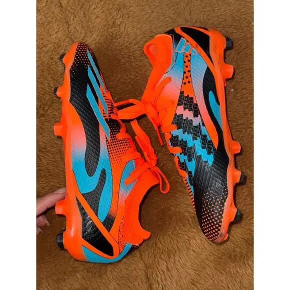 Adidas X SpeedPortal Messi.3 FG J Soccer Cleats Youth Size 2-5 Orange Blue Black - Picture 11 of 11